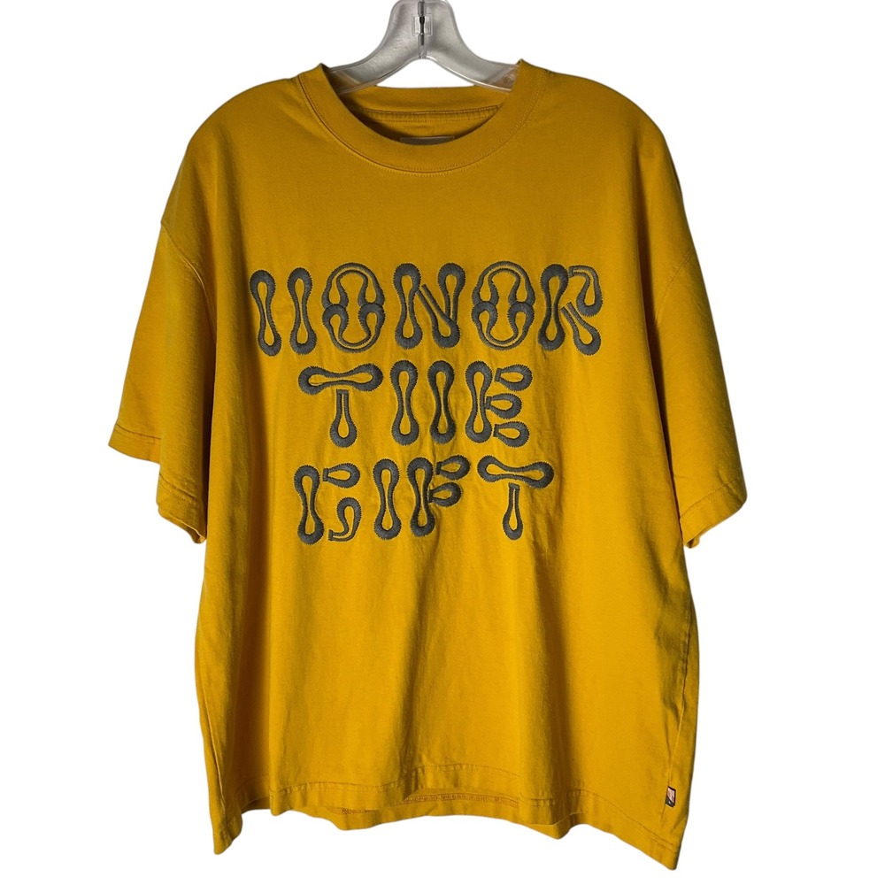 Honor The‎ Gift Mens Embroidered Short-Sleeve T-Shirt Mustard Yellow Size Large